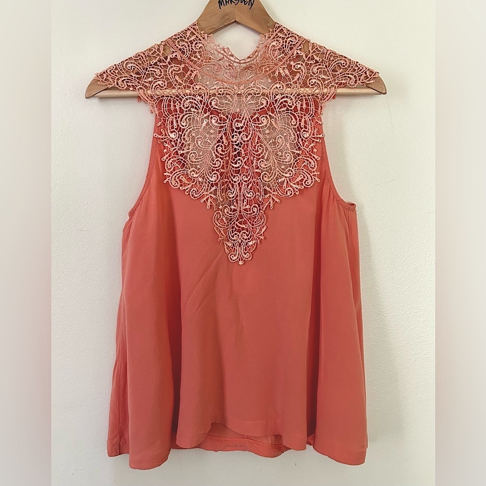 AUDREY 3+1 Coral Rayon Top / Size M